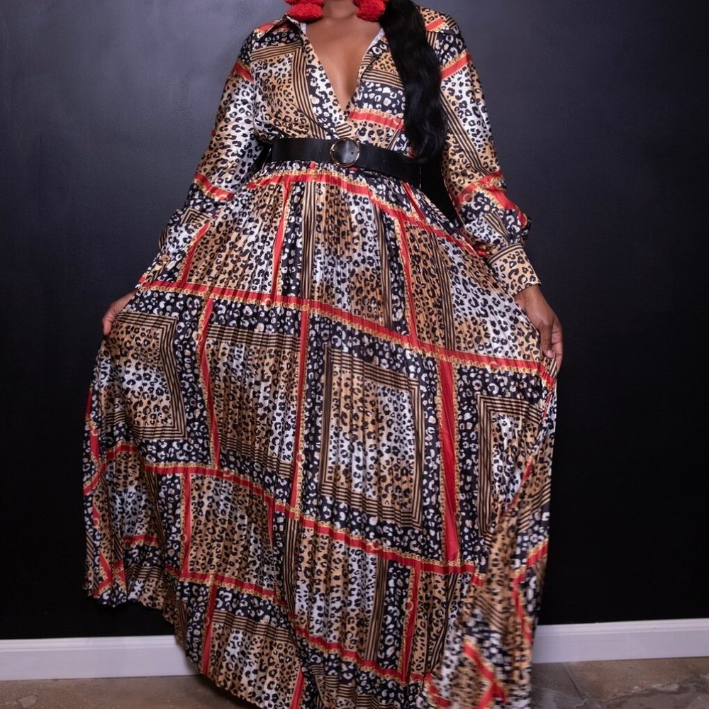 Royal Leopard Maxi Dress
